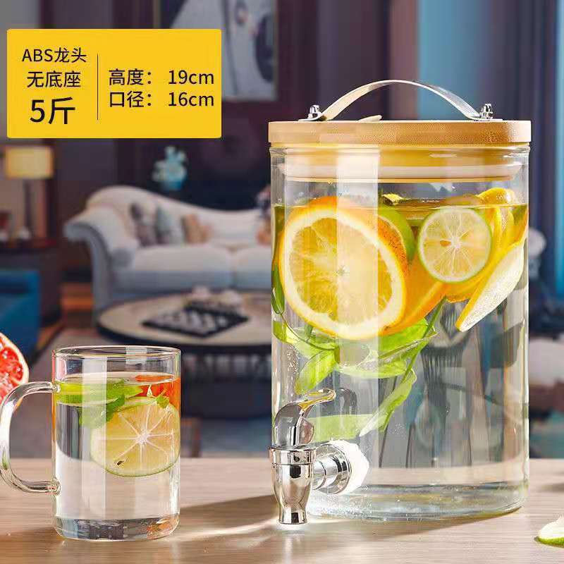 Hervidor frío de gran capacidad, hervidor de agua frío con grifo, hervidor de limón, jugo, bebida de cola, contenedor de barril, botella de vidrio de vino empapado