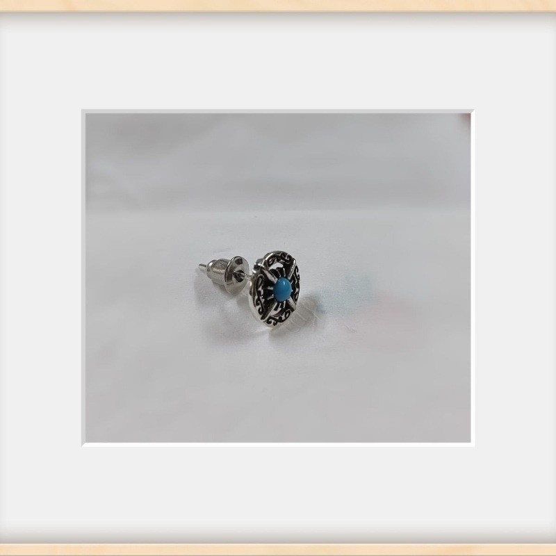 Orecchini uomo vintage a cerchio con turchese cuff_voghion.com