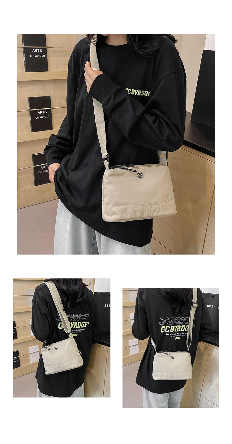 Kvinnors stor kapacitet, enfärgad, axelavancerad och minimalistisk, crossbody-väska för kvinnor, handväska i canvas, mobil_voghion.com