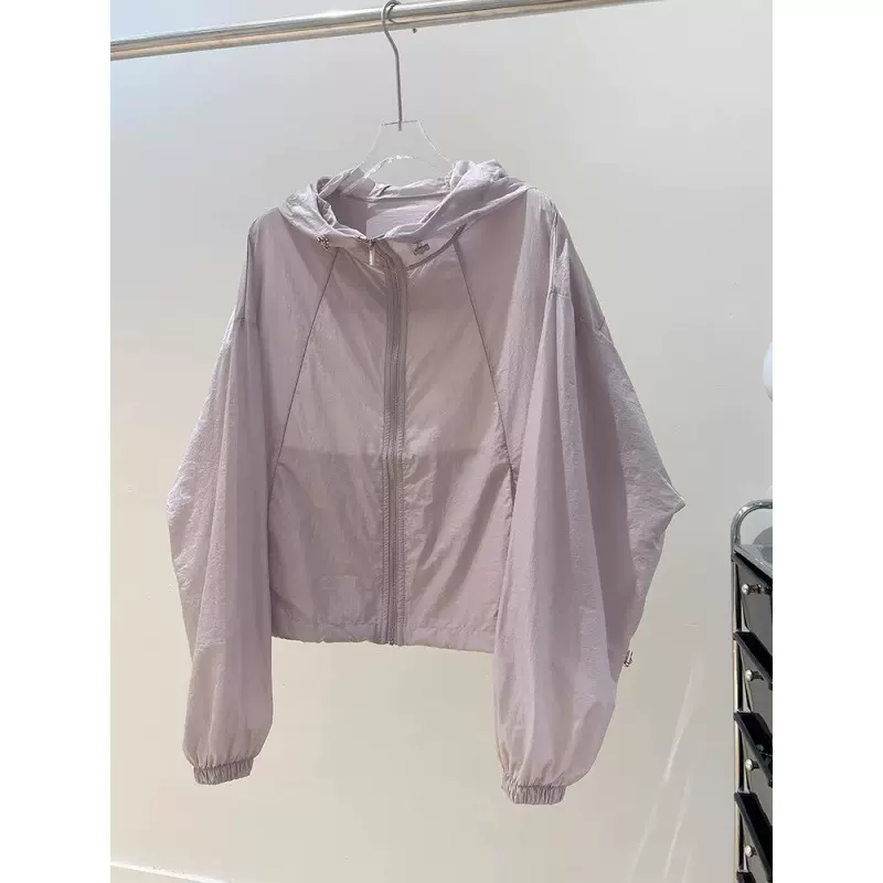 连帽防晒衣女2025夏季轻薄透气外套休闲百搭防晒服韩版宽松皮肤衣