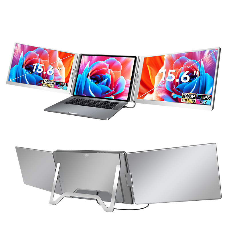 Monitor portátil de pantalla única/doble/triple, pantalla portátil secundaria para laptop
