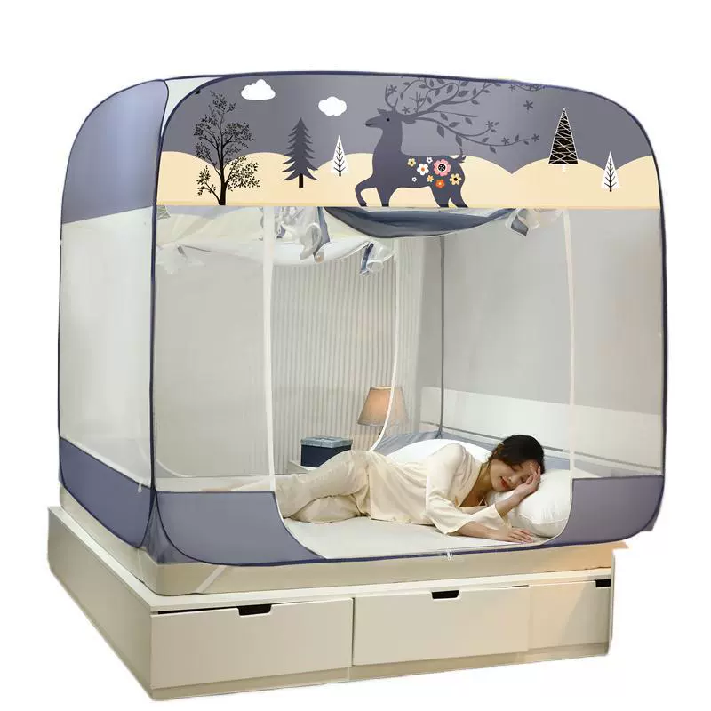 Foldable children's mosquito net for home use, fall protection, increased thickness