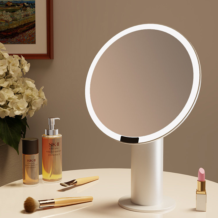 Makeup Mirror with Led Lights, Desktop Standable Bedroom Mirror, Smart Beauty Mirror with Supplementary Lighting, Trendy Luxury High-End Makeup Mirror with Led Lights, Desktop Standable Bedroom Mirror, Smart Beauty Mirror with Supplementary Lighting, Trendy Luxury High-End