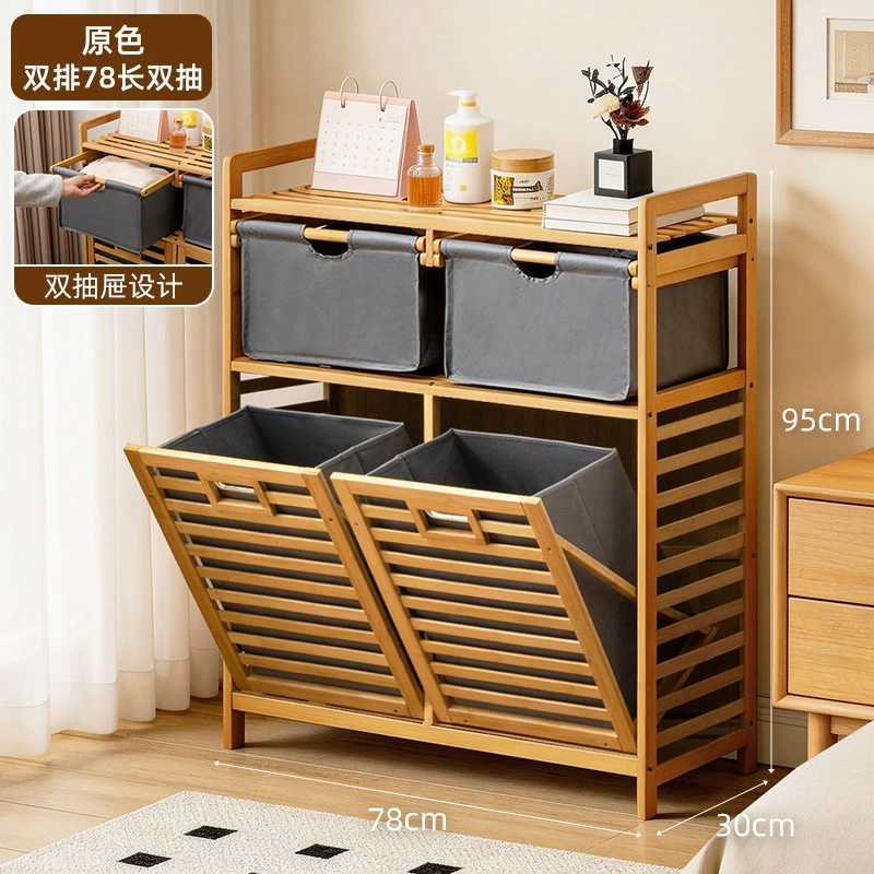 Полка для белья Bamboo, настенная стойка с наклонной корзиной, 3–5 уровней, длина 35/50/68 см