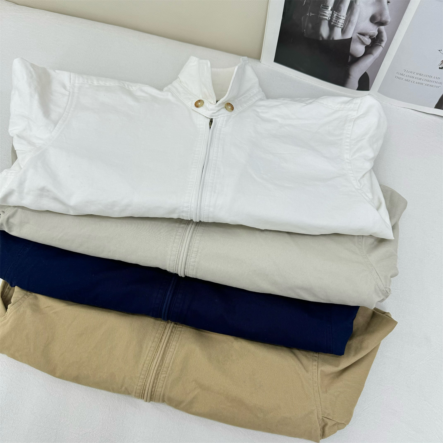 R1ラフ小馬標刺繍斜紋布経典老幹部ジャケット上着女性金