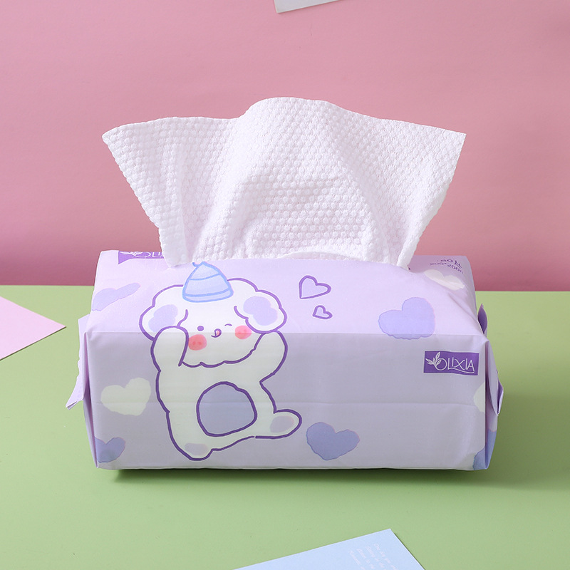 s风卡通棉柔巾3D珍珠纹干湿两用一次性洗脸巾抽取式可爱柔肤巾