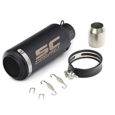 Motorcycle modified street Motorcycle exhaust pipe - 51mm-round-mouth-black