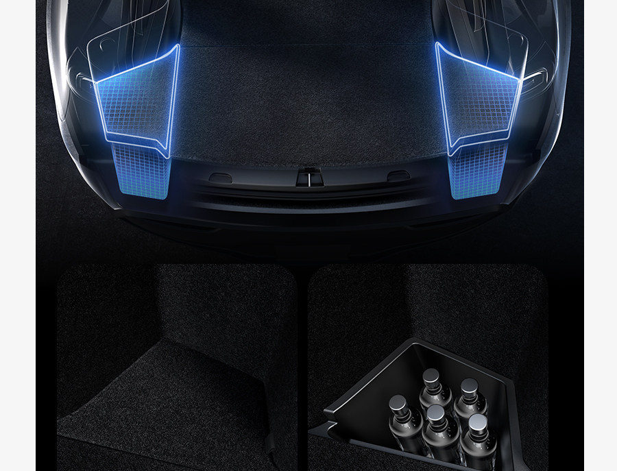 Suitable for Tesla's New Version of Model Y/3, Trunk Backrest Integrated Mat, Front and Rear Trunk Mats, Full Surround Tail Mat