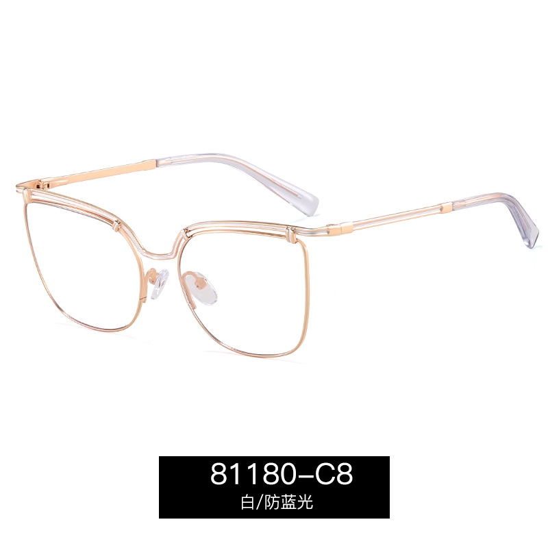 81180 marco de gafas de moda ligero y delgado anteojos de luz azul anteojos de cara delgada con anteojos de miopía anteojos de metal