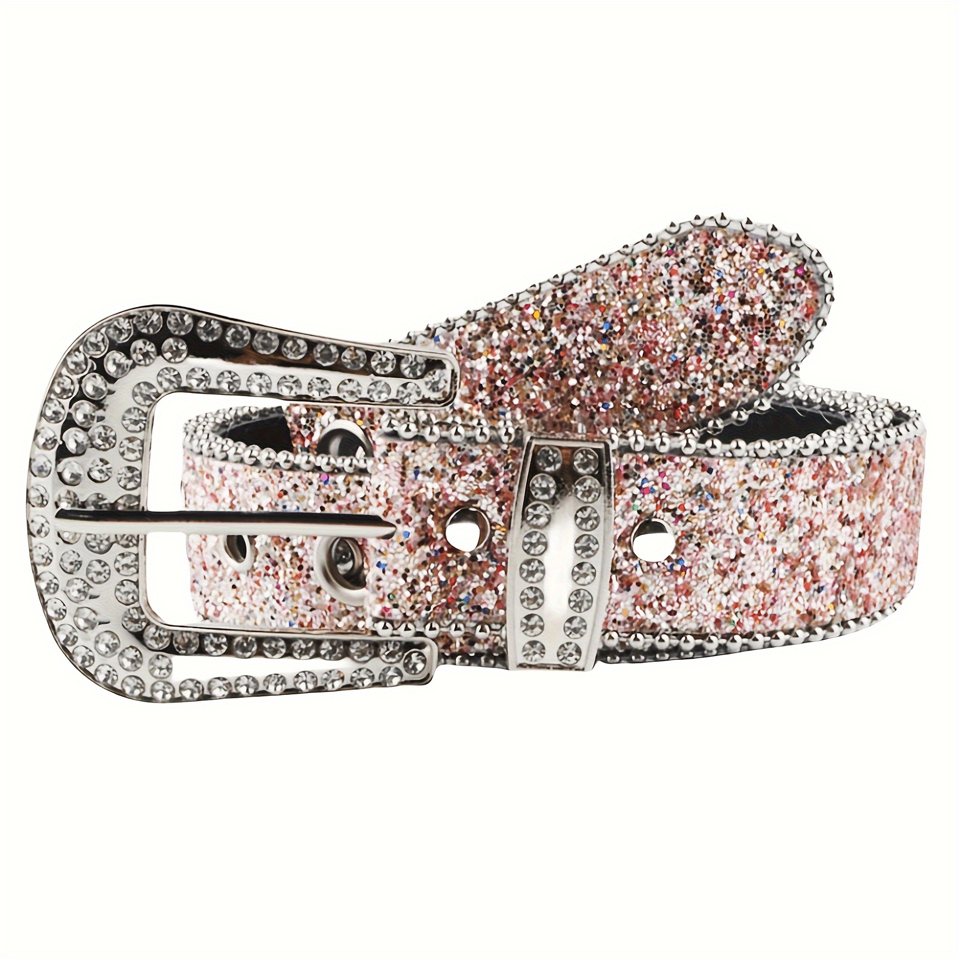 Retro Sweet Solid Color Pu Leather Alloy Diamond Women's Leather Belts display picture 4