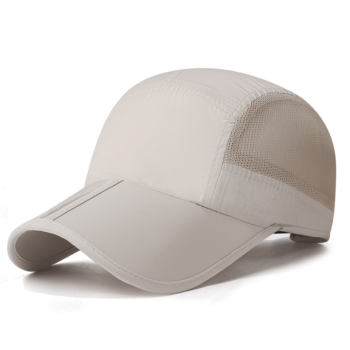 Gorra de béisbol de secado rápido con placa de luz plegable en verano, deportes al aire libre masculinos y femeninos, carrera de montañismo, sombreado solar, transpirable y casual gorra de pato