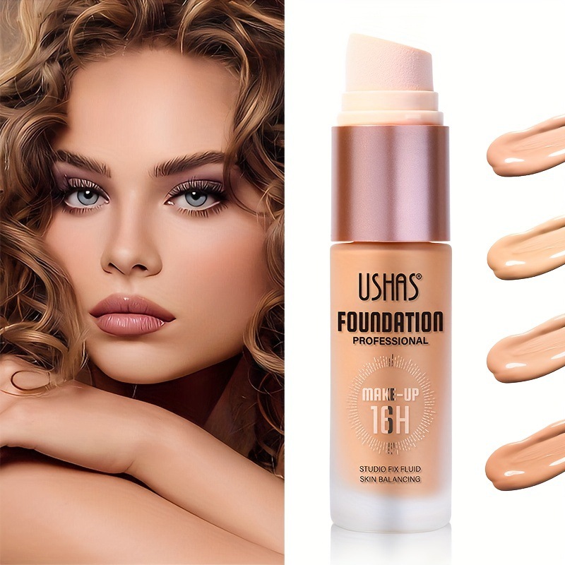 USHAS punto transfronterizo venta caliente líquido de base impermeable líquido de base concelable natural impermeable maquillaje FS445A