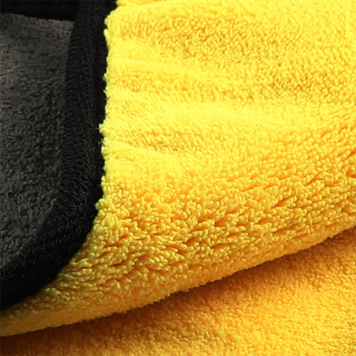 High-grade edge-wrapped microfiber long-haired ultra-thick multi-functional and durable water-absorbent car wash and wipe towel waxed two-color towel