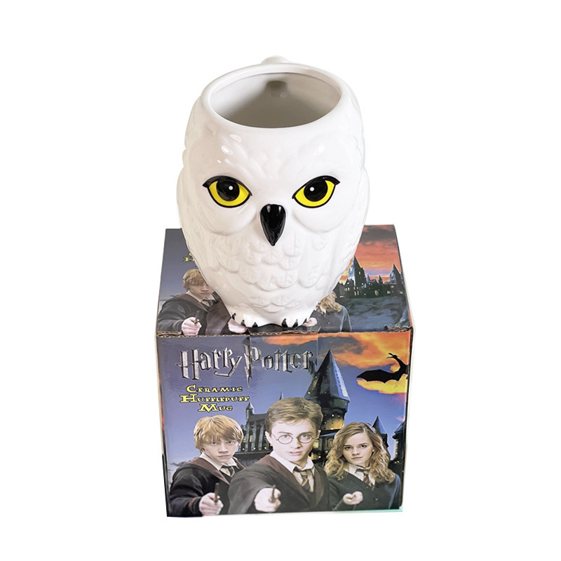 Taza de cerámica búho transfronteriza creativa Harry Potter taza de marca animal perimetral modelado taza de café adornamiento