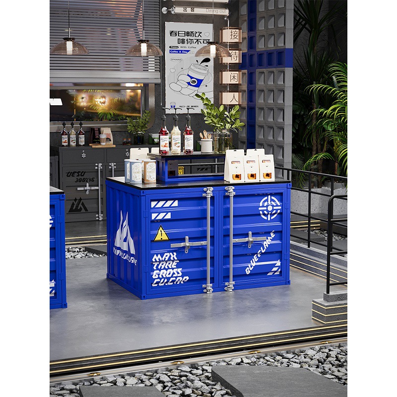 工业风中岛柜子展示台收纳柜潮流店铺双面货架多层模型样品陈列柜