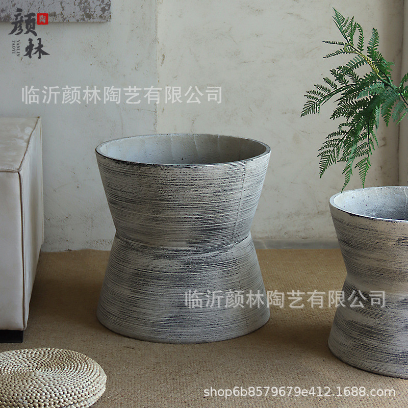 Reloj de arena creativo horta de cemento sala de estar interior horta de plantación verde centro comercial hotel gran horta de plantación verde