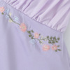 Summer dress, city style, European style, lifting effect, V-neckline, flowered, with embroidery