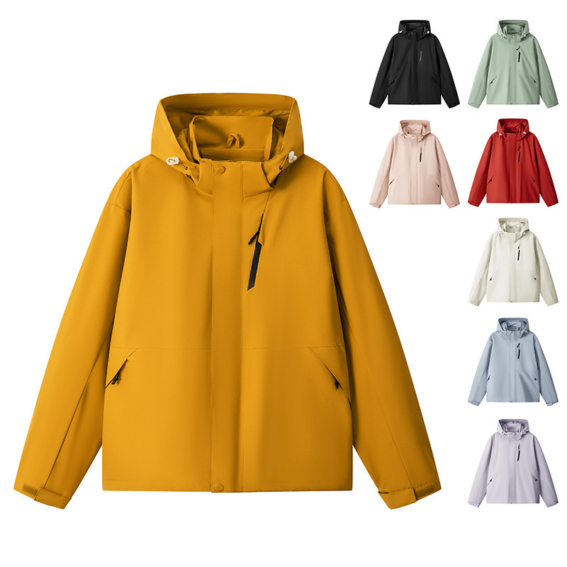Camel Brand Style Men's Casual Jacket, Windproof and Waterproof Couple's Hiking Jacket, Trendy Brand Men's Dopamine Jacket