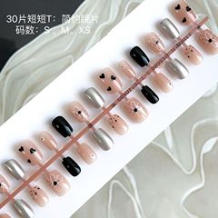 2024新款可愛穿戴美甲貼片簡約跳片短短T批發條裝