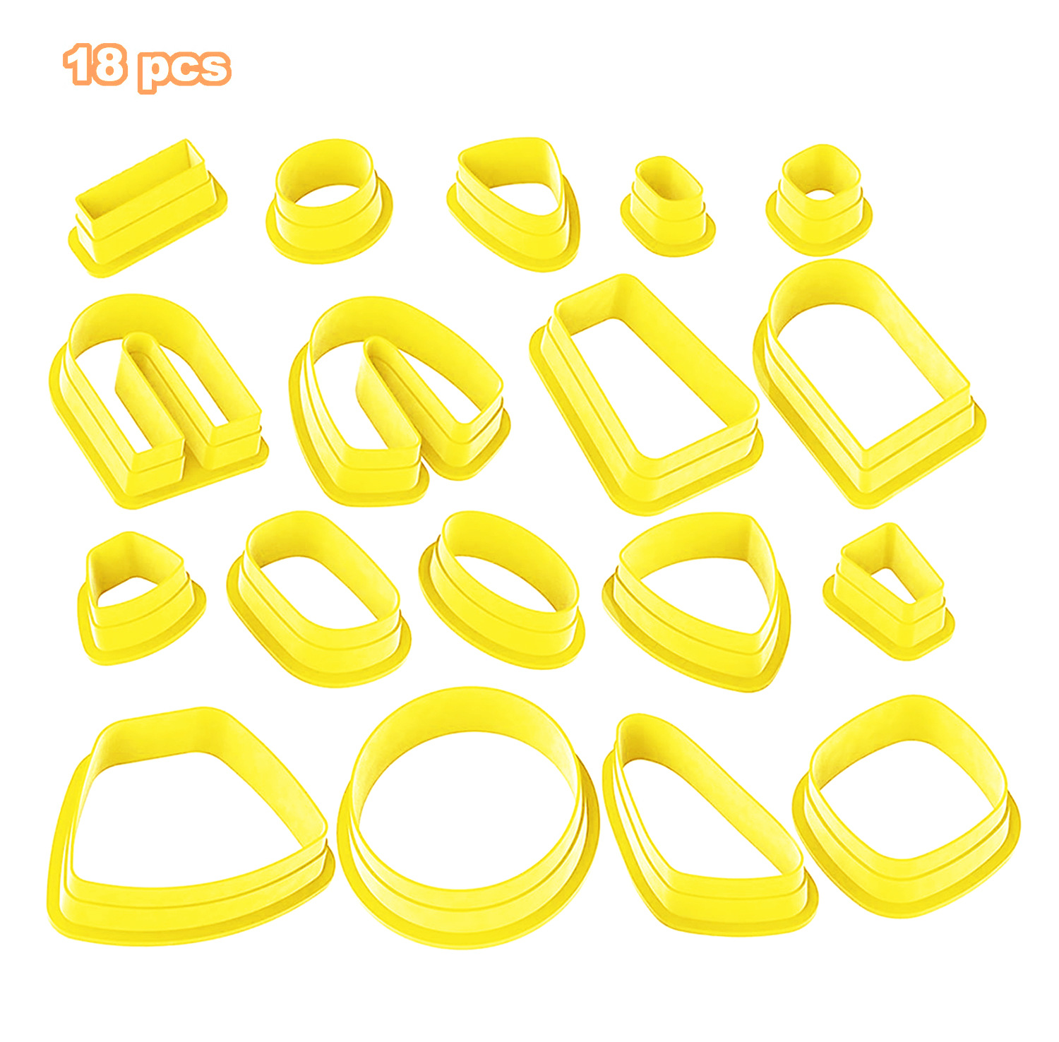 Fabricante de 18 piezas de cerámica suave molde DIY arcilla hecha a mano cortador plástico transfronteriza pendientes de arcilla producción