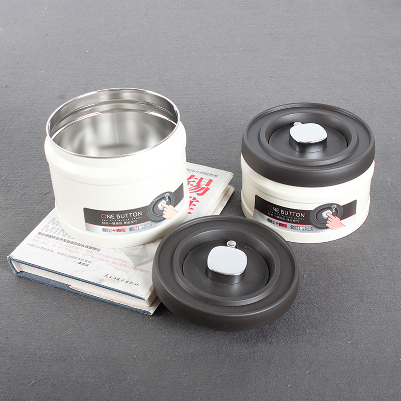 304 Stainless Steel Coffee Bean Sealed Jar Vacuum Storage Jar Coffee Tea Preservation Jar Grain Storage Box