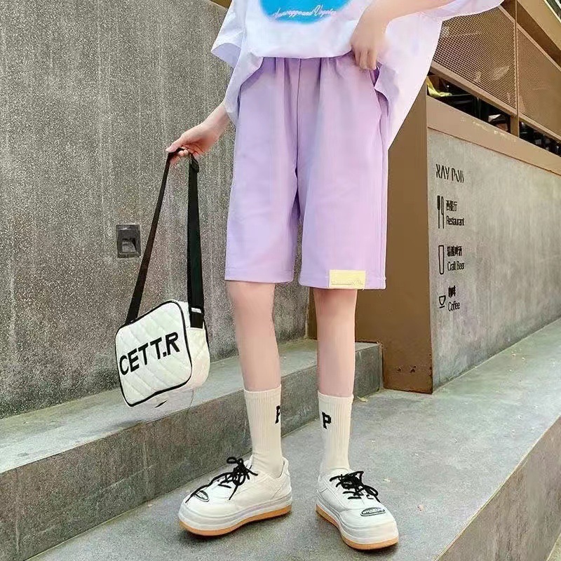 Girls' Pants Summer New Style Girls' Sports Shorts Medium and Large Children's Thin Five-Point Pants Stylish Baby Girl Pants