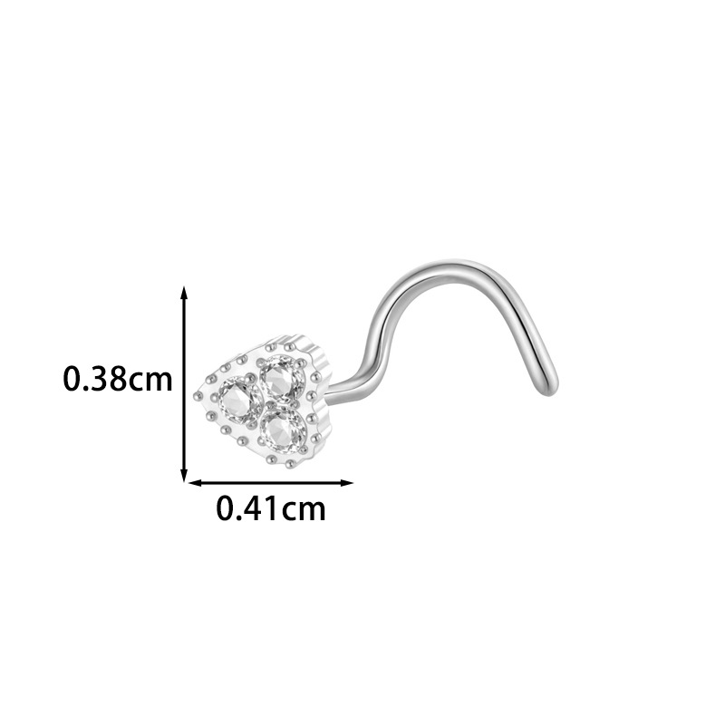 G23/F136 Titanium Allo S Rod Stud Micro Pave Zircon Hollow Heart Rose Flower European And American Nose Piercing_voghion.com