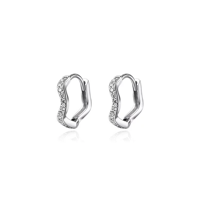 Wavy earrings, silver 925 sample