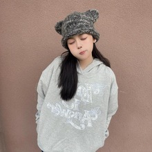 潮极简高街头涂鸦日韩摇滚带帽上衣服帽衫连帽卫衣女装印花田园酷