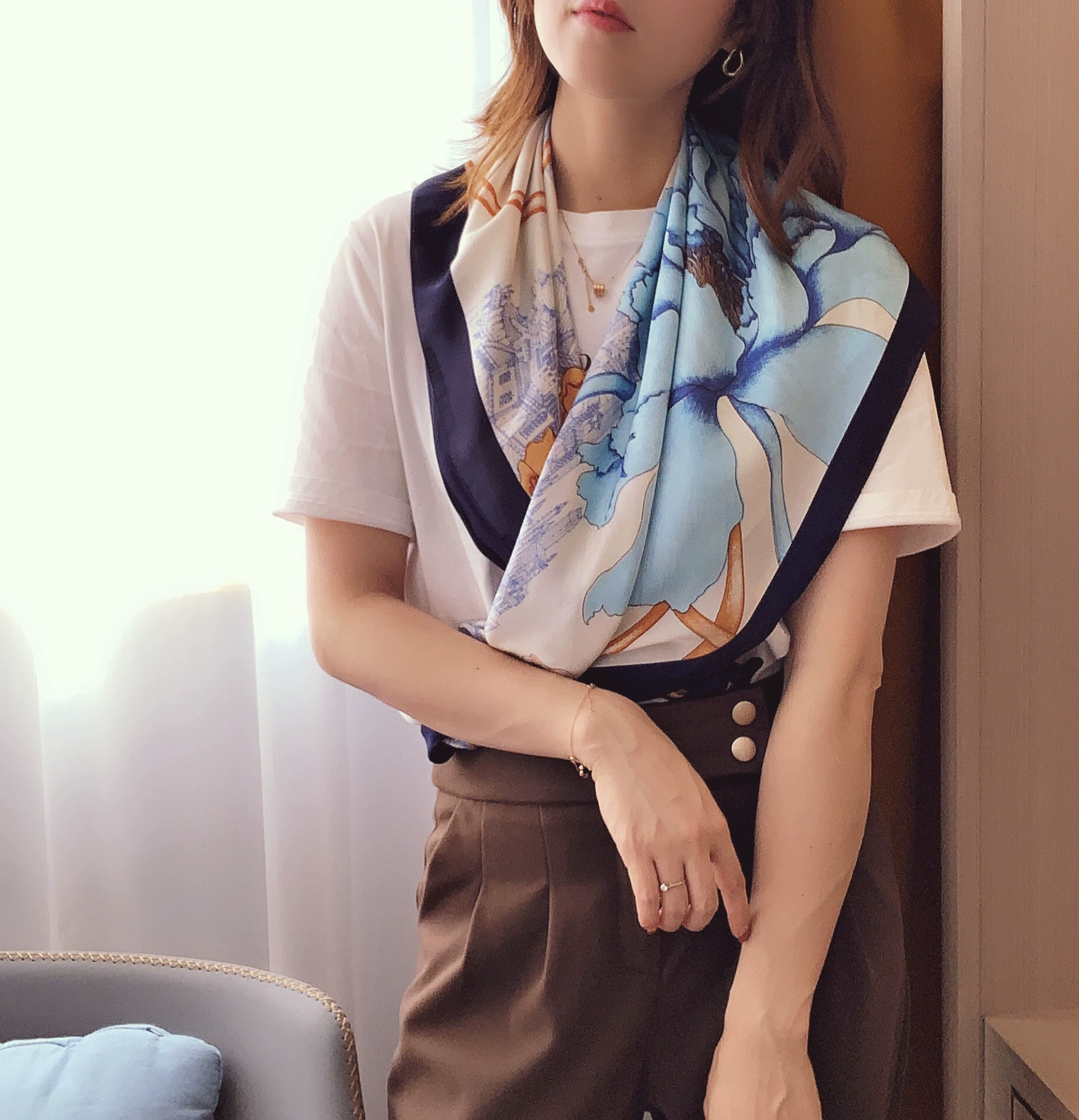 Scarf, beach trench coat, 90cm, sun protection, wholesale