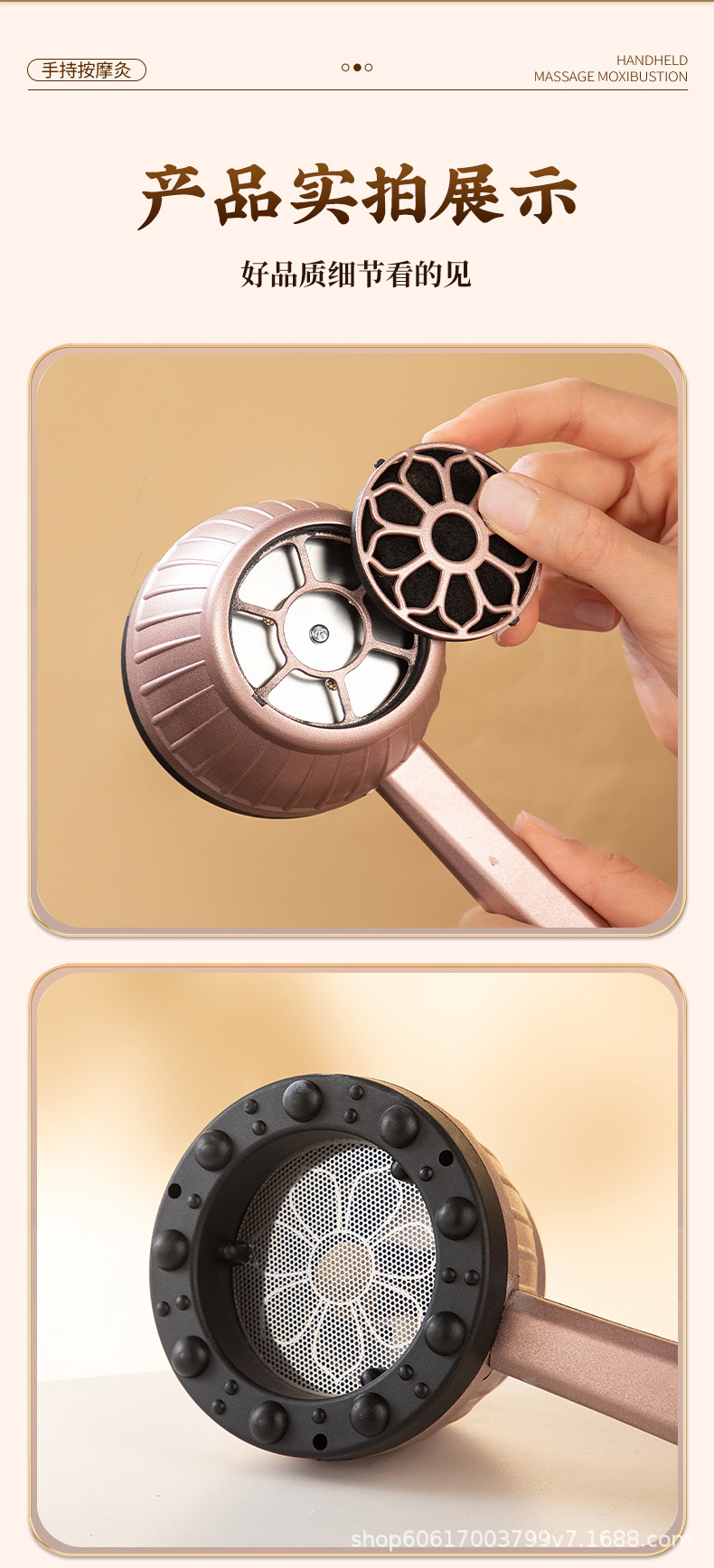 Handheld Moxa Massage Cup Moxibustion Box with 20 Moxa Sticks Home Gua Sha Body Warming Tool in use