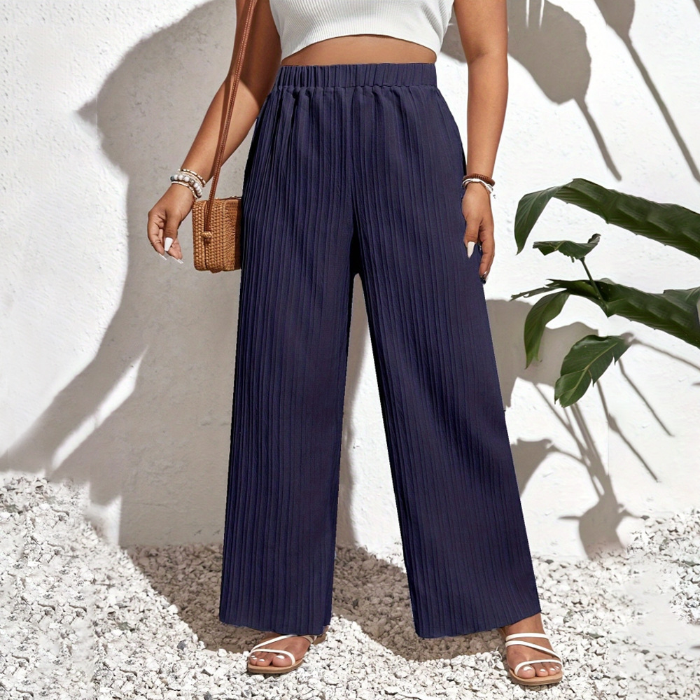demi-season solid color elegant elastic trousers