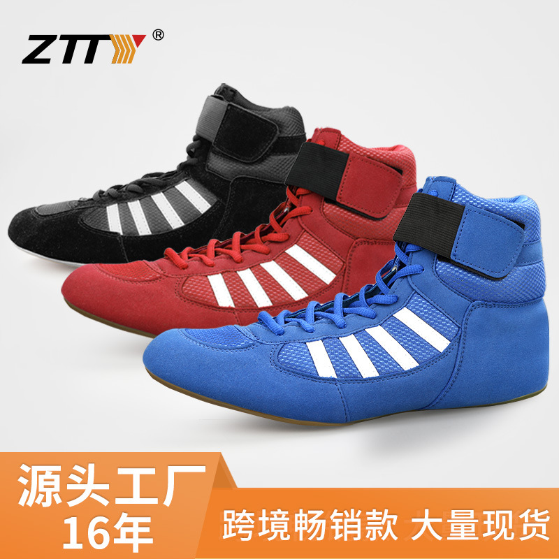 ZTTY zapatos de boxeo de los hombres y mujeres zapatos de lucha Sanda entrenamiento alto-top libre lucha Thai boxeo entrenamiento profesional zapatos de boxeo