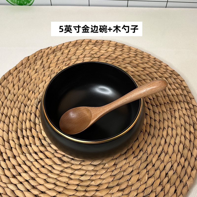 5寸純黒陶磁修行用品出家僧坊主鉢お盆居士菜食鉢碗黒円形深碗|undefined