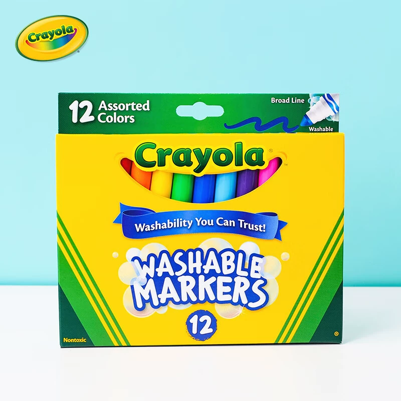 Мелки Crayola для мытья, акварельная ручка 12 цветов 24 цвета 7812 7808