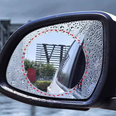 Rearview Mirror Rain-Proof Film for Cars, Reflective Reversing Mirror Rain-Proof Gadget, Anti-Fog Waterproof Glass Film for Rainy Days (Rearview mirror rainproof sticker) - imported-rainproof-film-round-1-pair-free-tool-kit