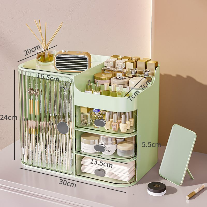 cubierta cosmética mesa de almacenamiento a prueba de polvo para productos de cuidado de la piel comedor de gran capacidad tipo cajón estante de maquillaje de belleza