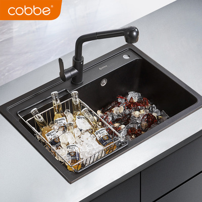卡贝纳米手工水槽 单槽厨房洗菜盆不锈钢黑色洗菜池菜盆洗碗槽