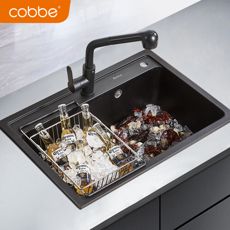 卡贝纳米手工水槽 单槽厨房洗菜盆不锈钢黑色洗菜池菜盆洗碗槽