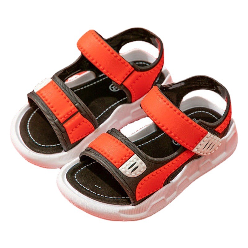 Sandalias de los muchachos 2023 nueva moda verano medio y grande niños inferiores suaves guapos niños pequeños bebés zapatos playa
