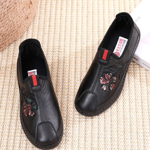 2024 Spring and Autumn New Women's Shoes Non-slip Soft Sole Comfortable Wear-Resistant Casual One-Step Middle-aged and Elderly Mom Shoes
