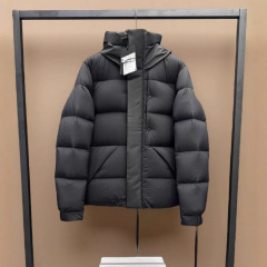 Madeira 冬季蒙口羽绒服黑武士男女同款连帽外套加厚纯色夹克