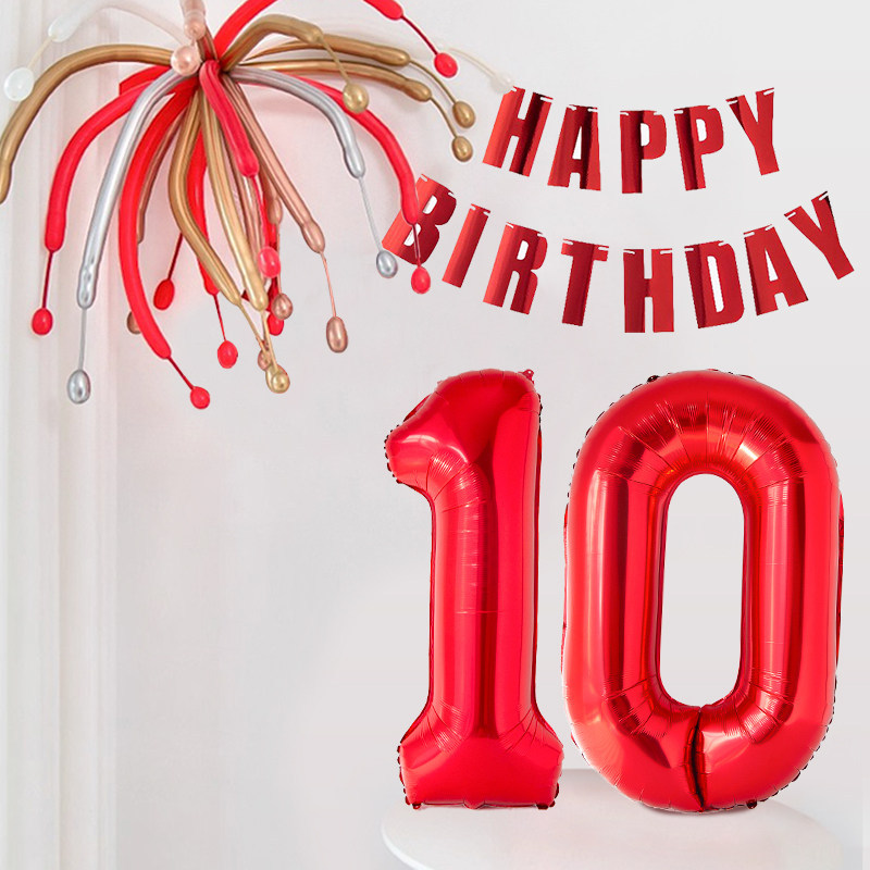 Cartel cumpleaños decoración 1 cumpleaños rojo y oro fuegos_voghion.com