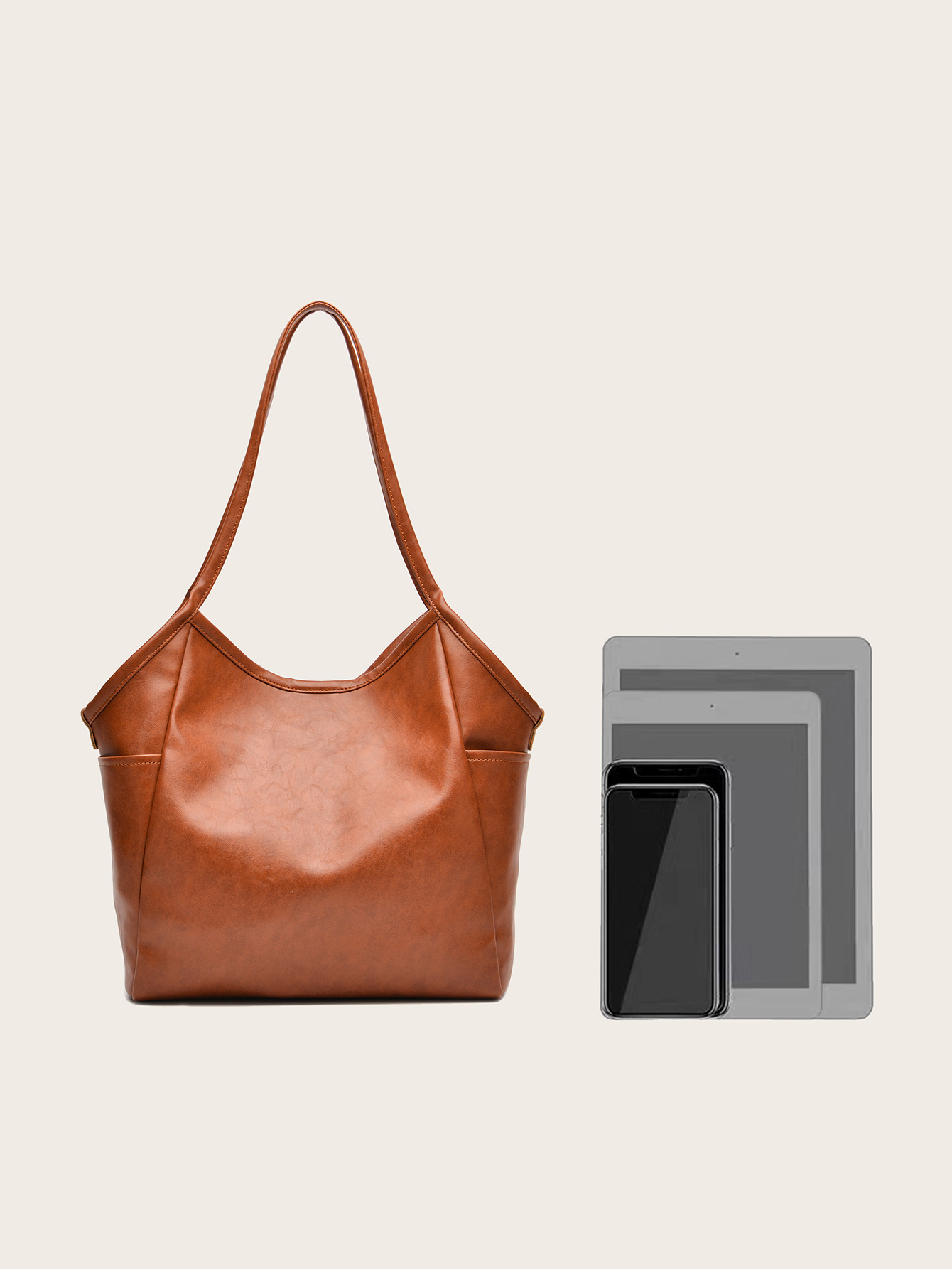 2023 Neue Ölwachspflanze Weiche Große Kapazität Eine Schulter Einfache Damentasche_voghion.com