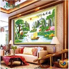 ✅印布十字绣迎客松财运版十字绣山水风景客厅丝线新款