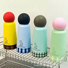 新款Mhappy水杯316不锈钢保温杯布丁小狗情侣水杯便携迷你随行杯