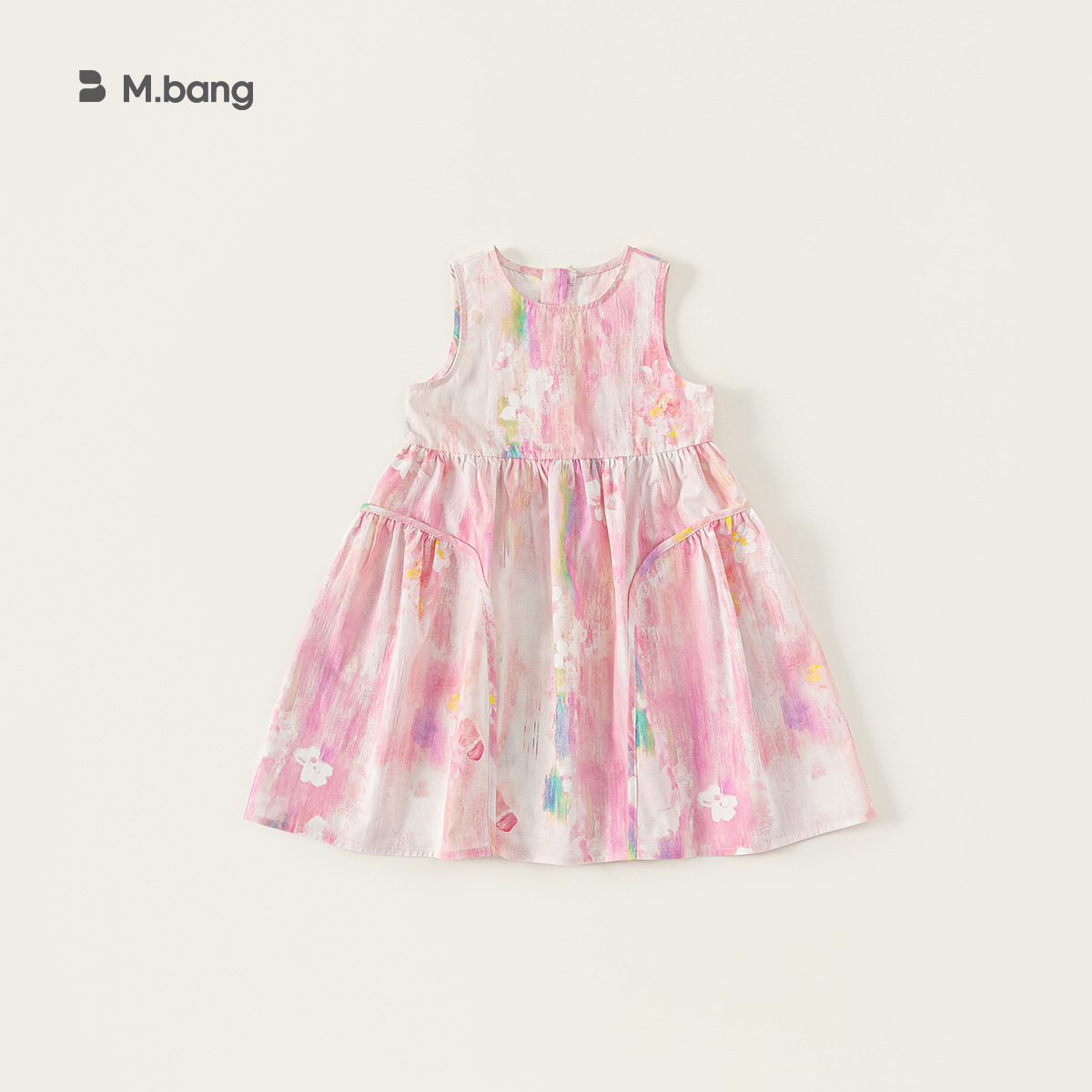 Youbao ropa para niños verano sección delgada niña cuello redondo sin mangas falda de hada estampado vestido de princesa falda de moda para niños