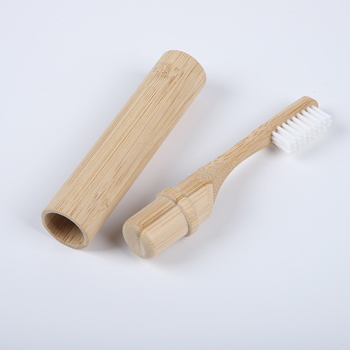  New Bamboo Tube Toothbrush Travel Toothbrush Sleeve Toothbrush Bamboo Tube Bamboo Toothbrush Wenyang Bamboo Toothbrush Daily Necessities