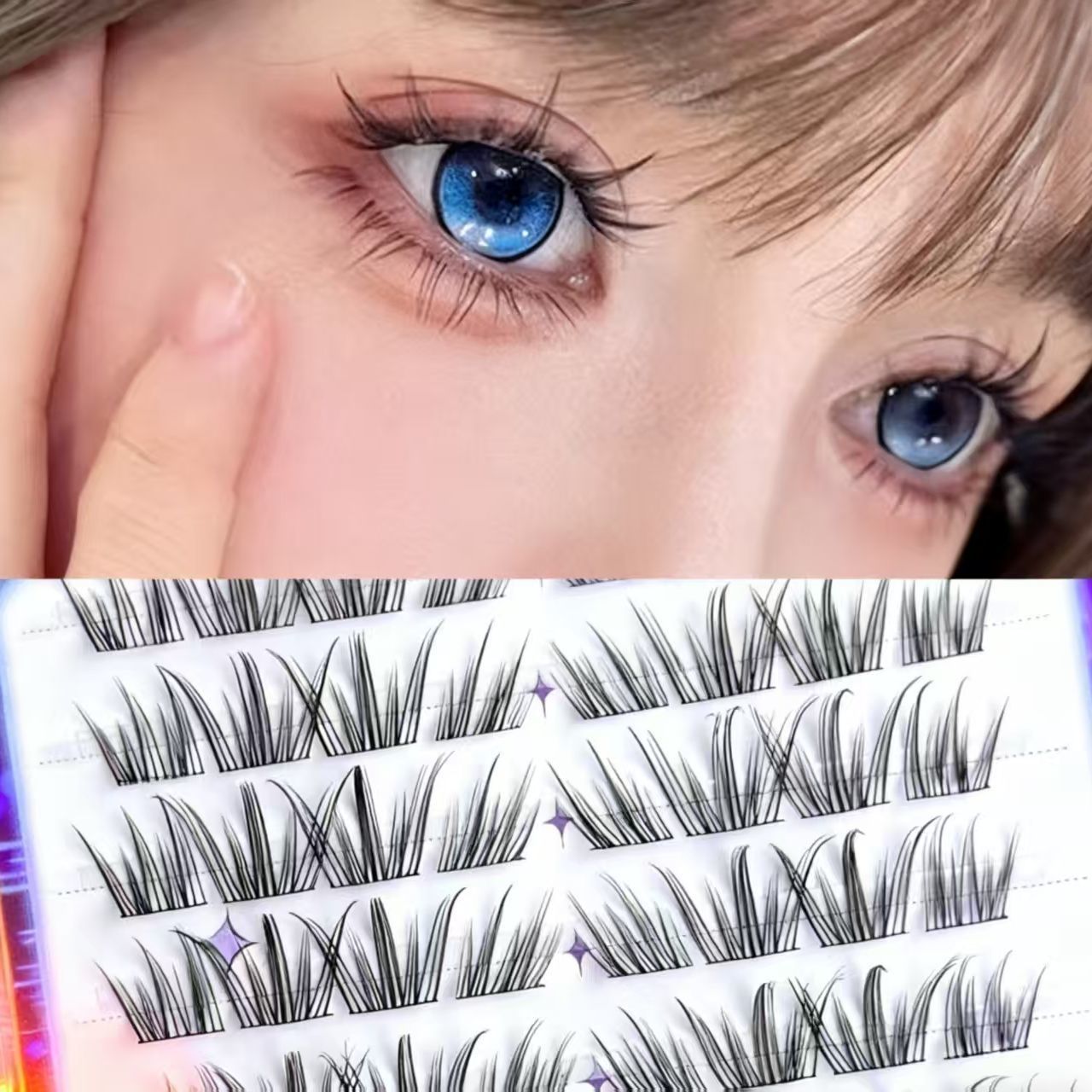 Las pestañas falsas de mariposa fantasma, las pestañas falsas de mariposa, las pestañas de mariposa