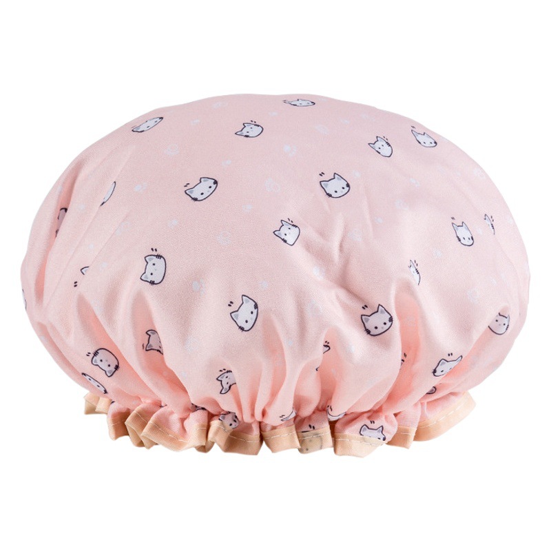 Yade Sheng 9905 Double-Layer Shower Cap Women's Waterproof Shower Cap Anti-Oil Fume Women's Fashion Hair Mask Special Shower Cap